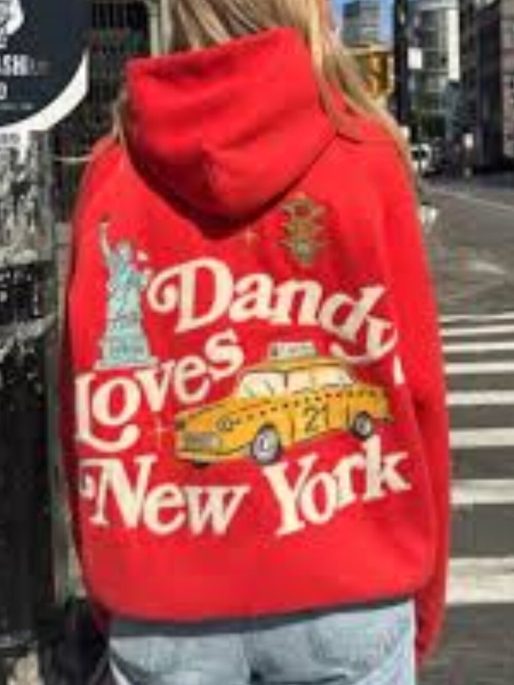 DANDY WORLDWIDE "New York" Oversized Luxury Hoodie RED NWT  Large